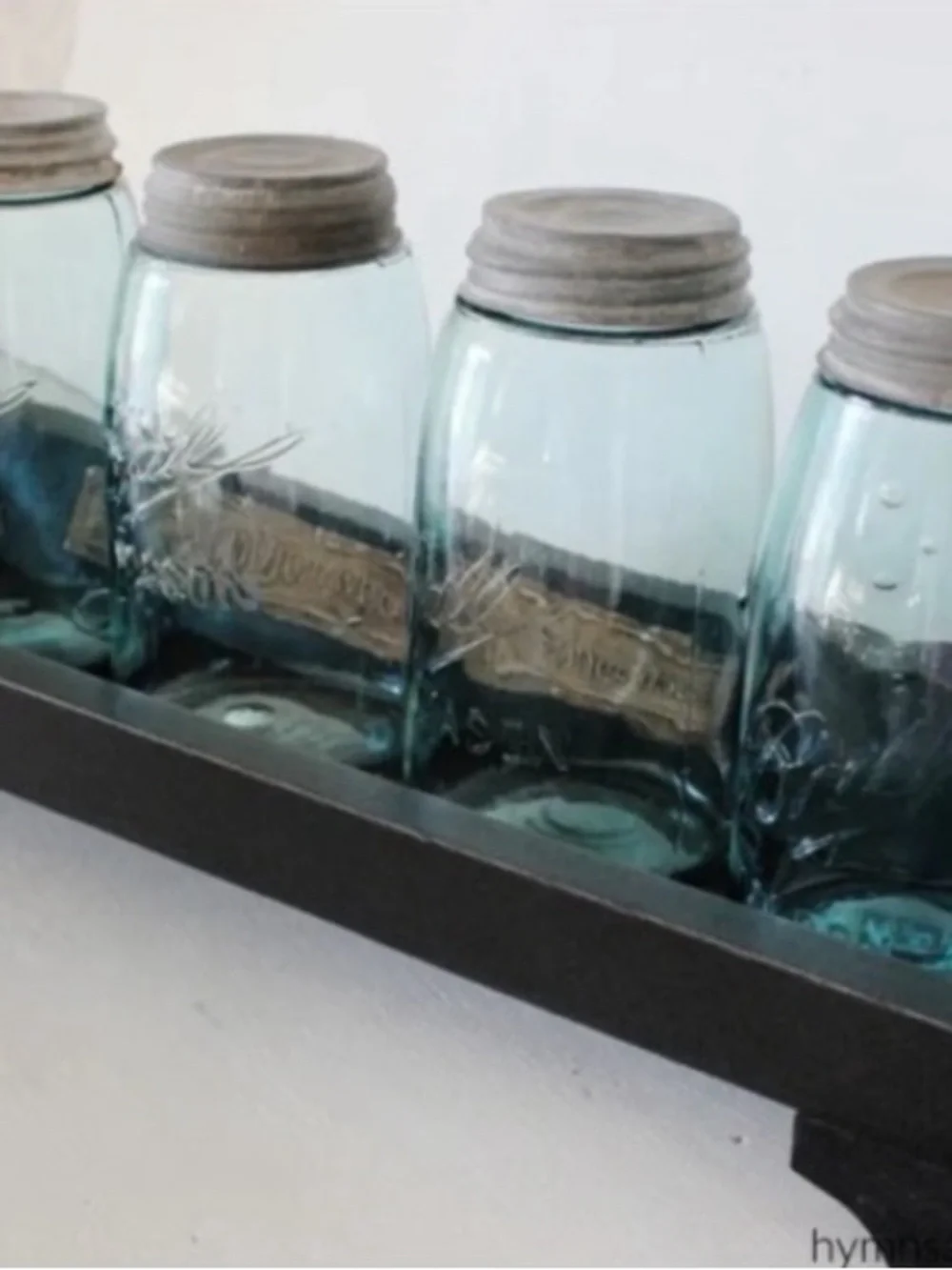 Aqua Glass Ball Mason Jars